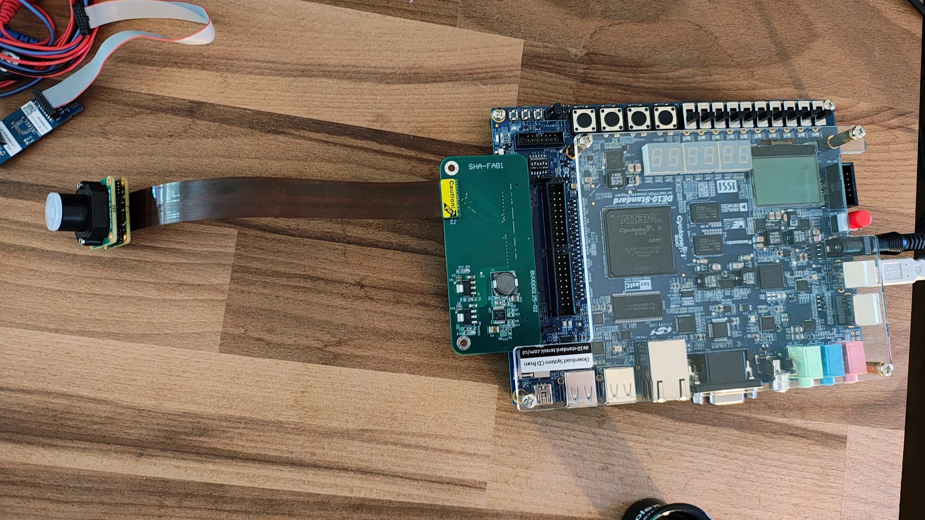 CMOS sensor interface connected to FPGA development board